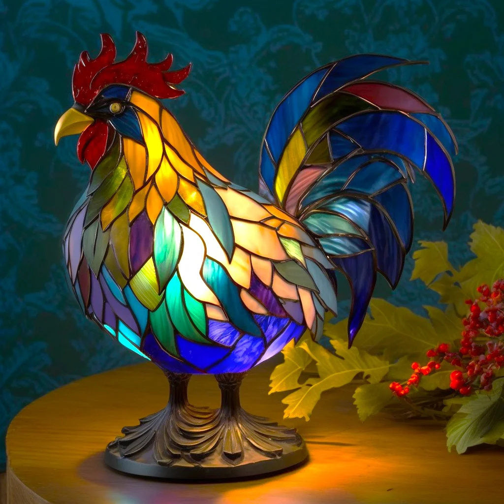 Lampa stołowa witrażowa w kształcie zwierzęcia na USB do sypialni i salonu