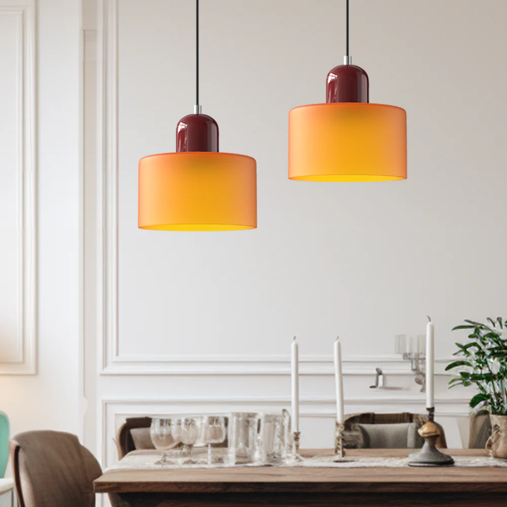 Lampa wisząca ze szkła kompaktowa nad stół do jadalni i kuchni