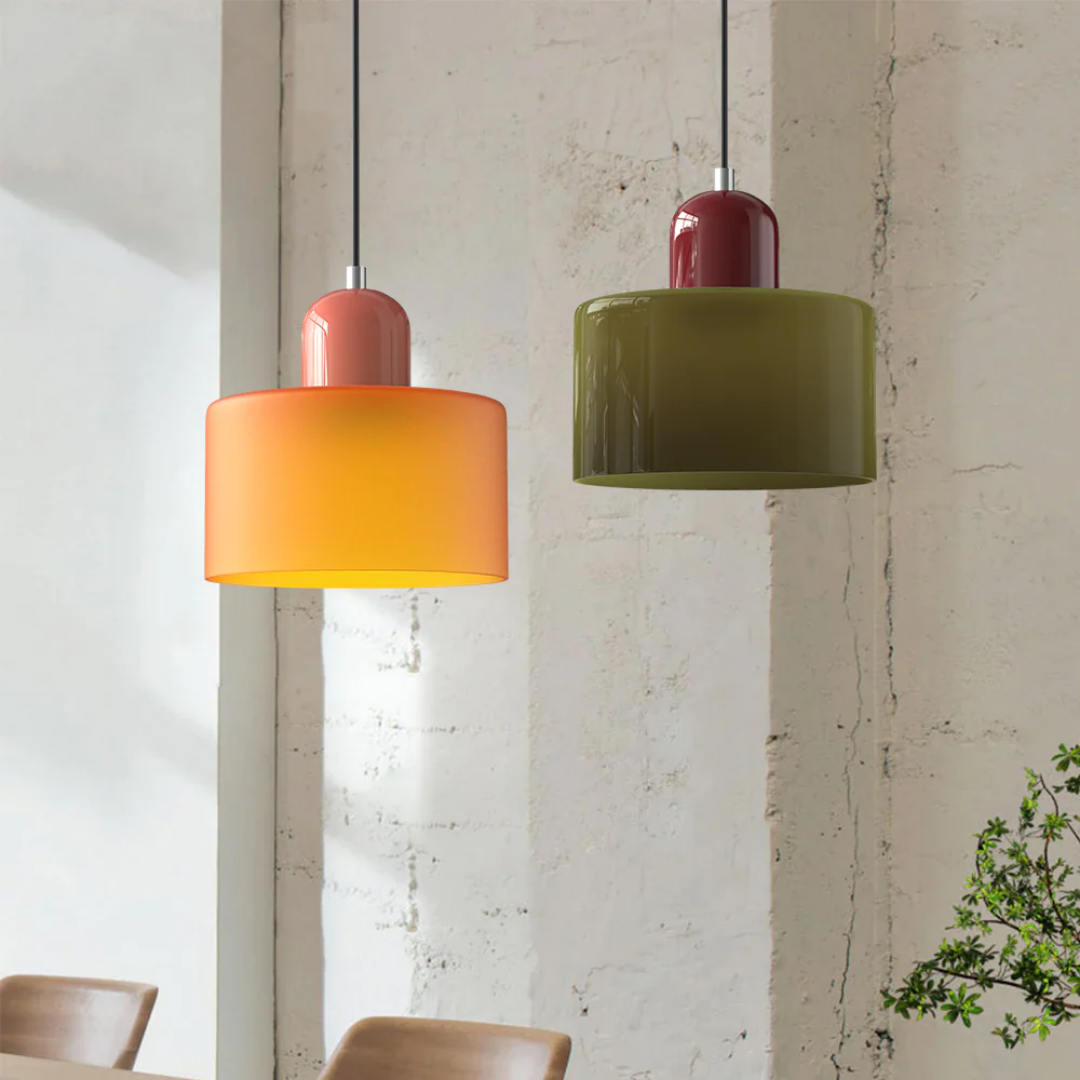 Lampa wisząca ze szkła kompaktowa nad stół do jadalni i kuchni