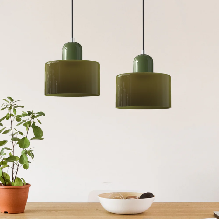 Lampa wisząca ze szkła kompaktowa nad stół do jadalni i kuchni