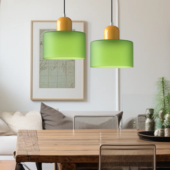 Lampa wisząca ze szkła kompaktowa nad stół do jadalni i kuchni
