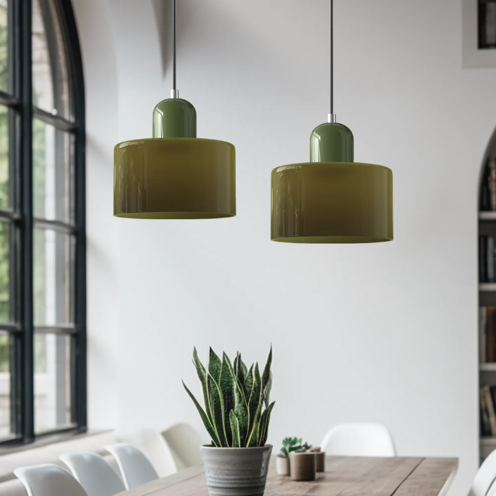 Lampa wisząca ze szkła kompaktowa nad stół do jadalni i kuchni