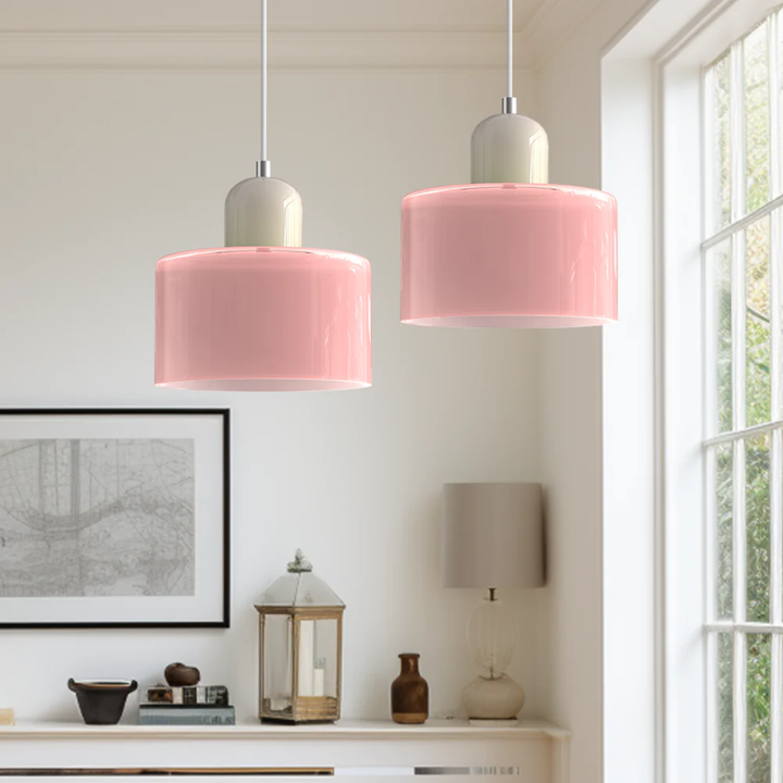 Lampa wisząca ze szkła kompaktowa nad stół do jadalni i kuchni