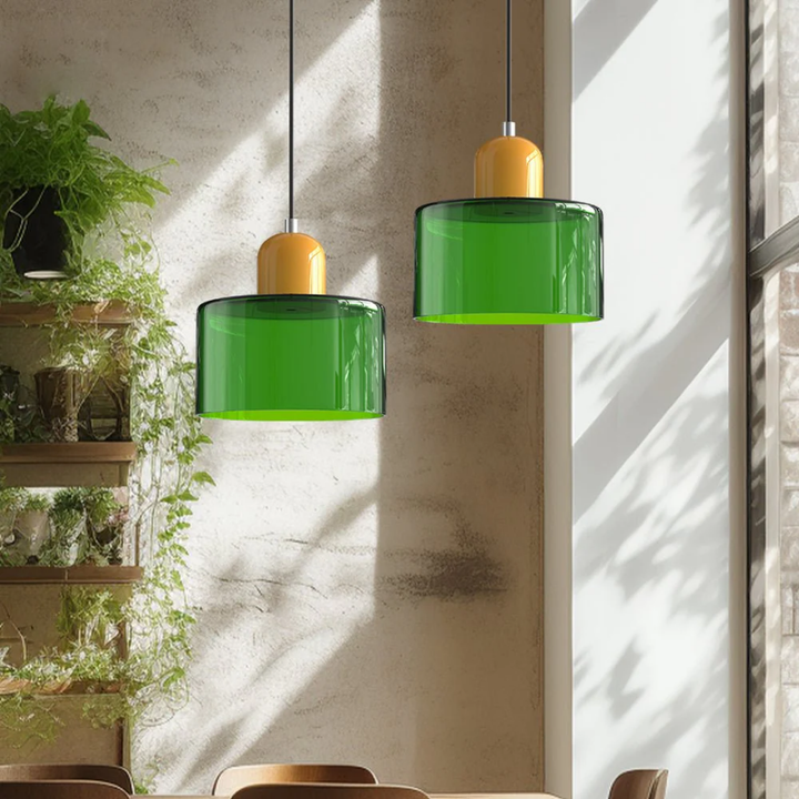 Lampa wisząca ze szkła kompaktowa nad stół do jadalni i kuchni