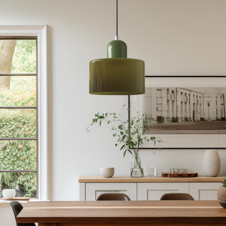 Lampa wisząca ze szkła kompaktowa nad stół do jadalni i kuchni