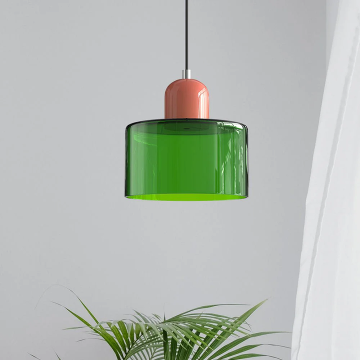 Lampa wisząca ze szkła kompaktowa nad stół do jadalni i kuchni
