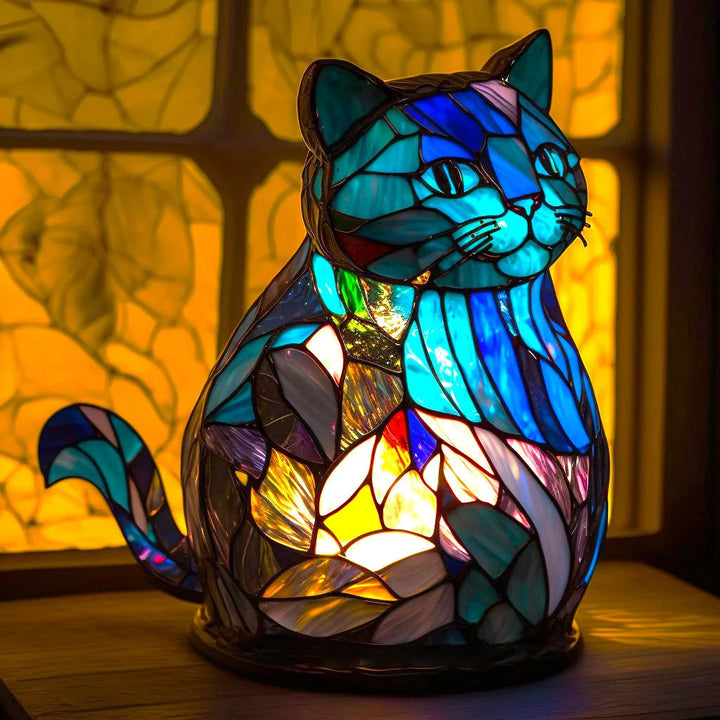 Lampa stołowa witrażowa w kształcie zwierzęcia na USB do sypialni i salonu