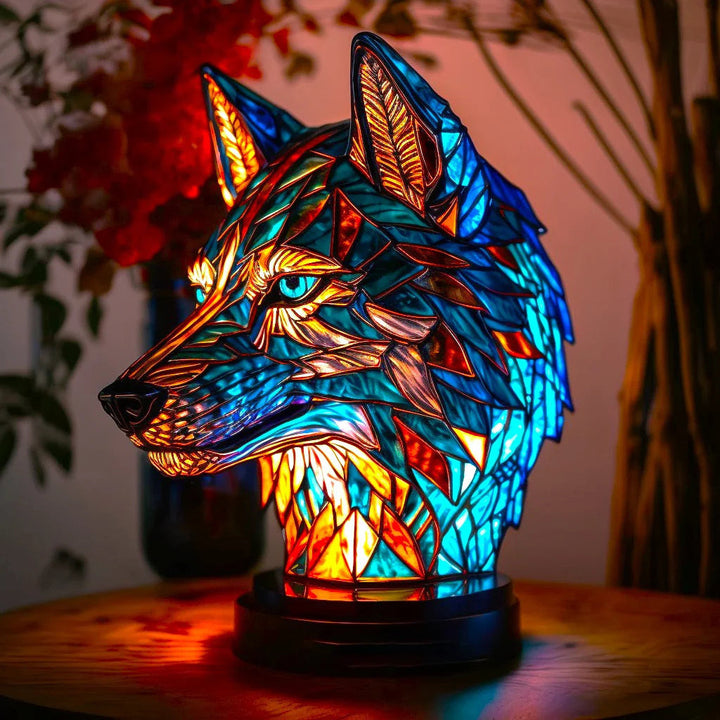 Lampa stołowa witrażowa w kształcie zwierzęcia na USB do sypialni i salonu