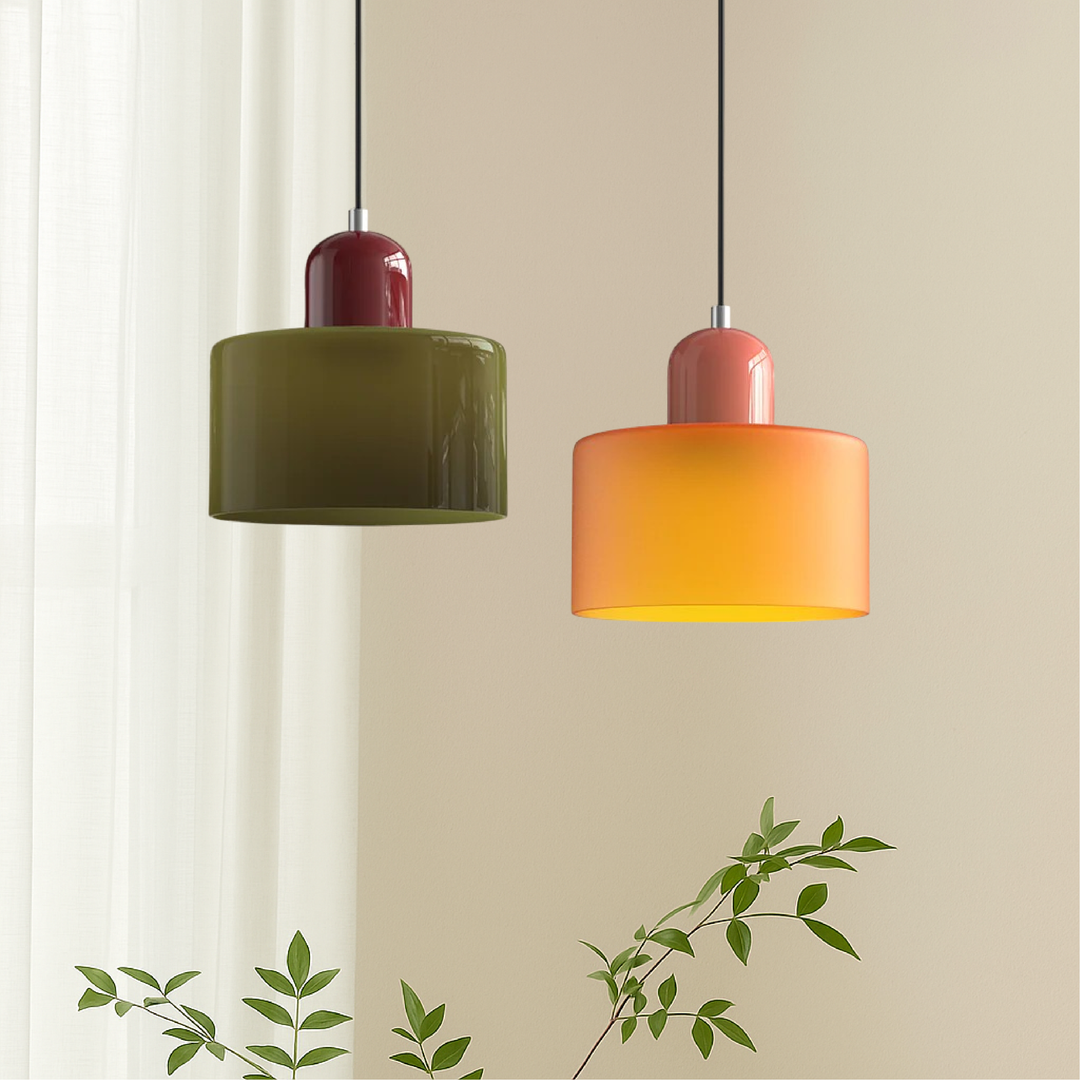 Lampa wisząca szklana kolorowa nad stół do jadalni i kuchni