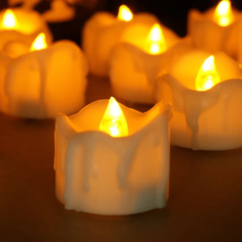 Bezpłomieniowe zasilane bateryjnie świece LED z efektem topiącego się wosku