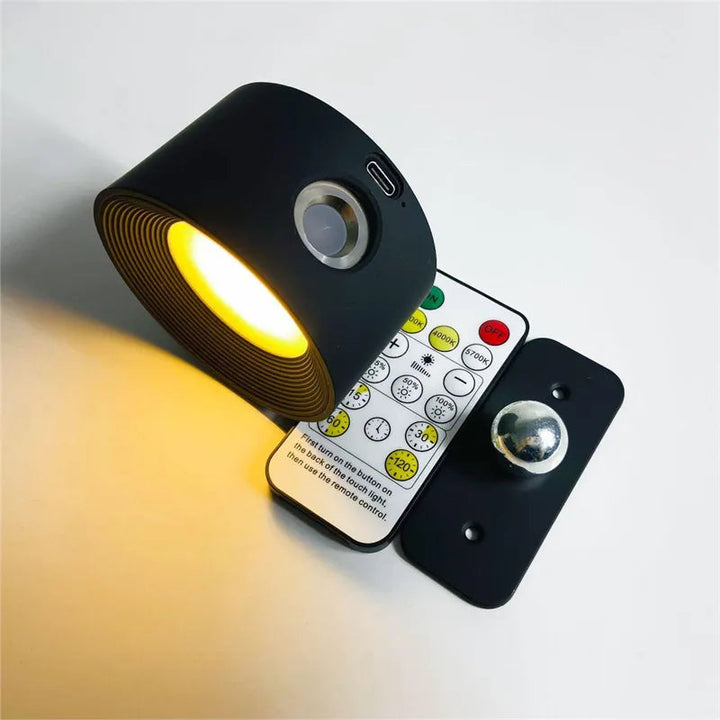 Bezprzewodowa magnetyczna lampa ścienna LED z obrotowym kinkietem i ładowaniem USB