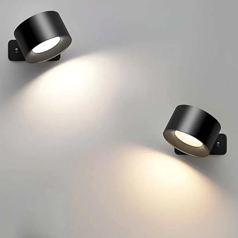 Bezprzewodowa magnetyczna lampa ścienna LED z obrotowym kinkietem i ładowaniem USB