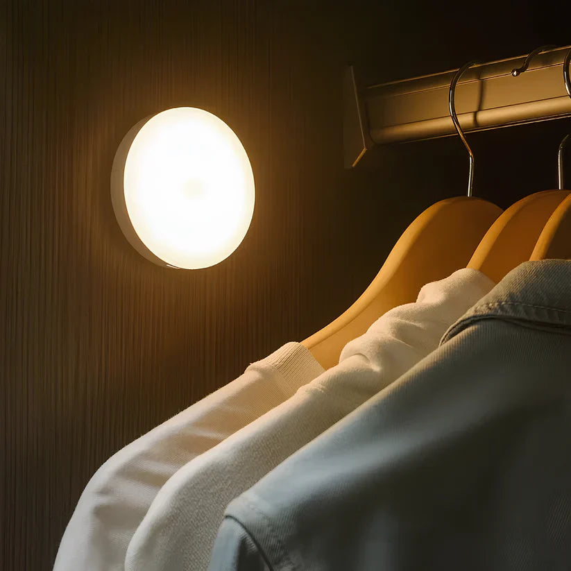Bezprzewodowa okrągła lampa LED z czujnikiem ruchu i ładowaniem USB