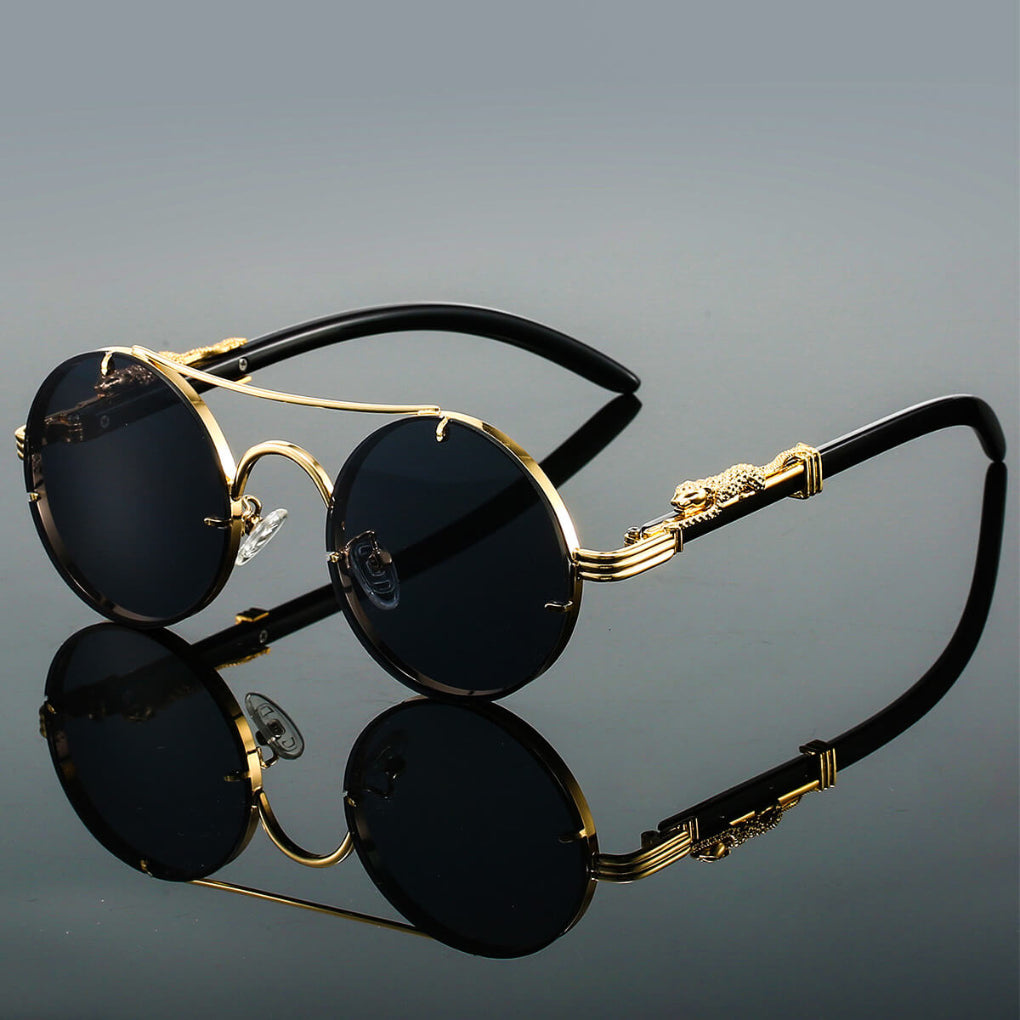 Okulary przeciwsłoneczne owalne w metalowej oprawce unisex