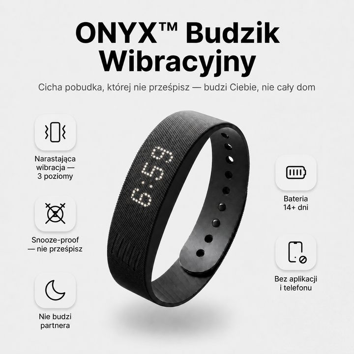 Budzik wibracyjny na nadgarstek cichy bez dźwięku