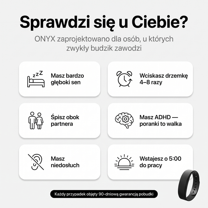 Budzik wibracyjny na nadgarstek cichy bez dźwięku