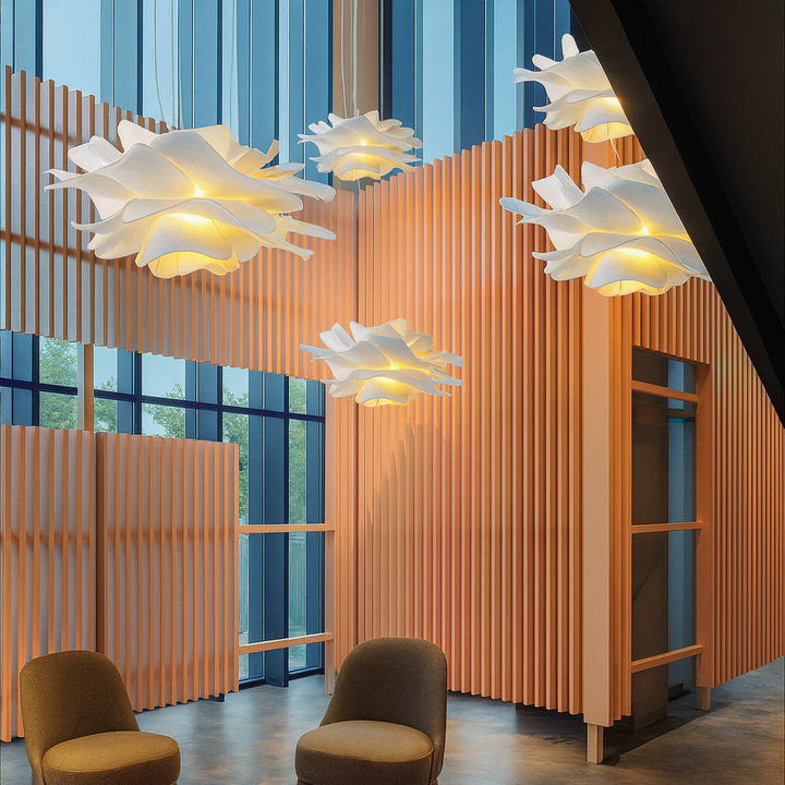 Lampa wisząca kwiat akrylowa duża nad stół do jadalni i salonu