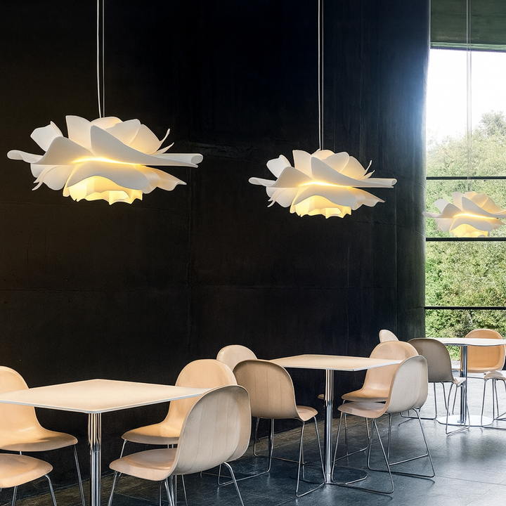 Lampa wisząca kwiat akrylowa duża nad stół do jadalni i salonu