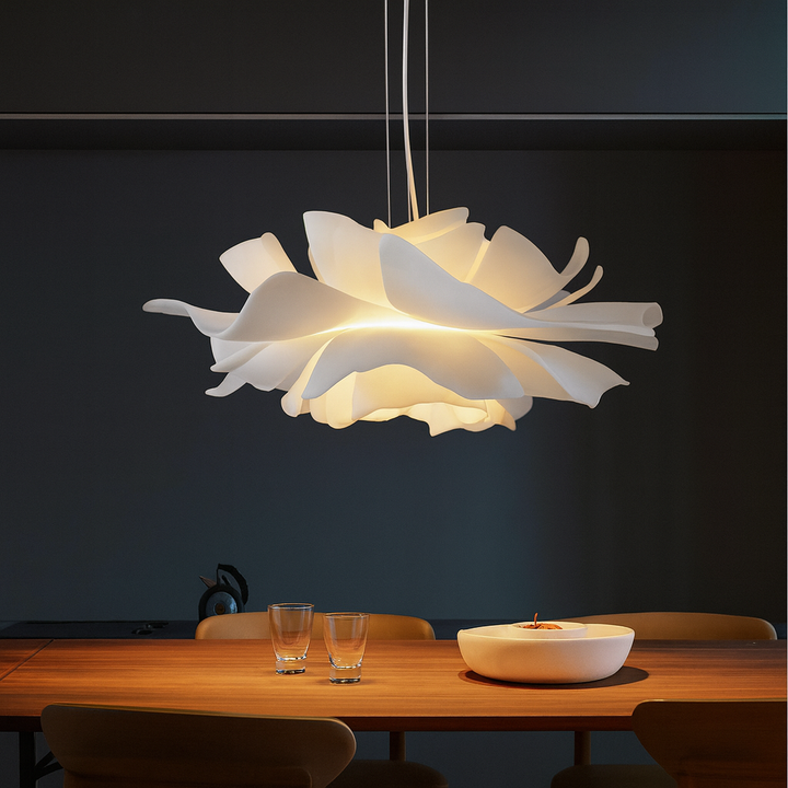 Lampa wisząca kwiat akrylowa duża nad stół do jadalni i salonu
