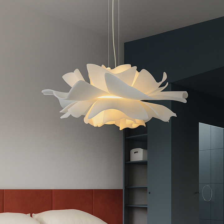 Lampa wisząca kwiat akrylowa duża nad stół do jadalni i salonu
