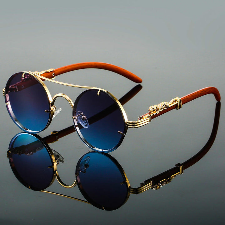 Okulary przeciwsłoneczne owalne w metalowej oprawce unisex