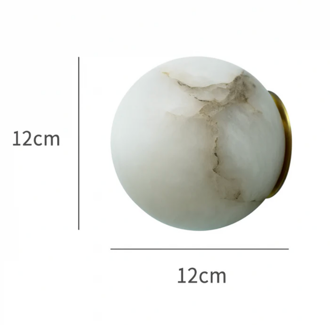 Dekoracyjna kulista lampa ścienna z naturalnego kamienia