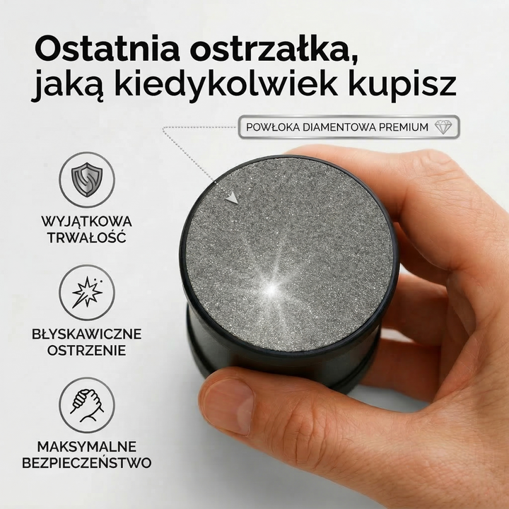 Ostrzałka do noży rolowa diamentowa z prowadnicą kątową
