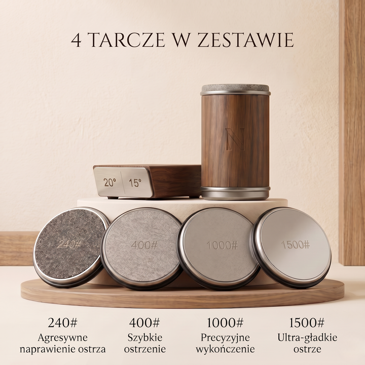Ostrzałka do noży rolowa diamentowa z prowadnicą kątową