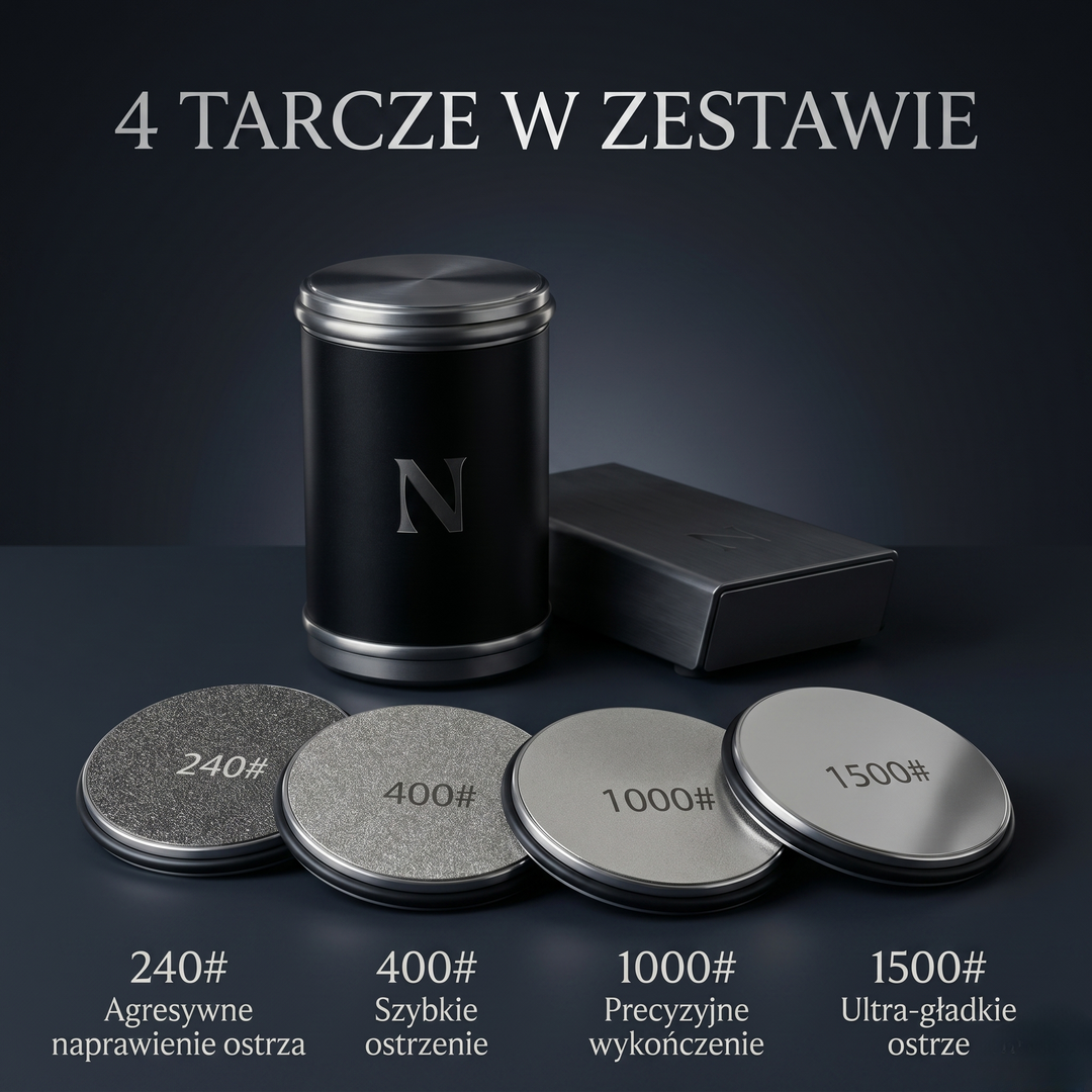 Ostrzałka do noży rolowa diamentowa z prowadnicą kątową