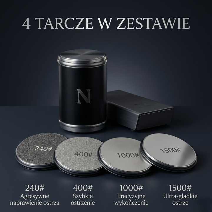 Ostrzałka do noży rolowa diamentowa z prowadnicą kątową