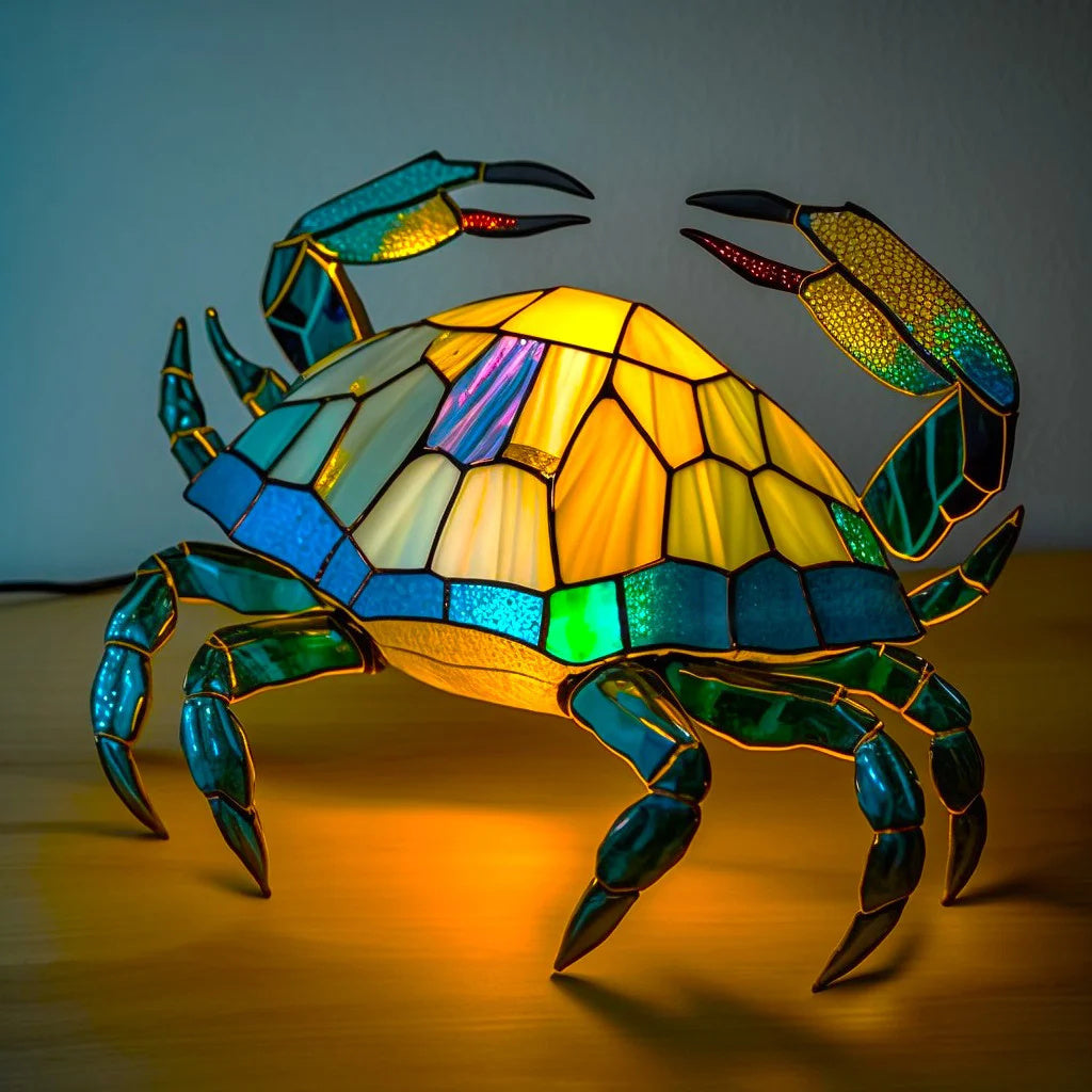 Lampka nocna witrażowa figurka zwierzęcia na USB do pokoju dziecięcego