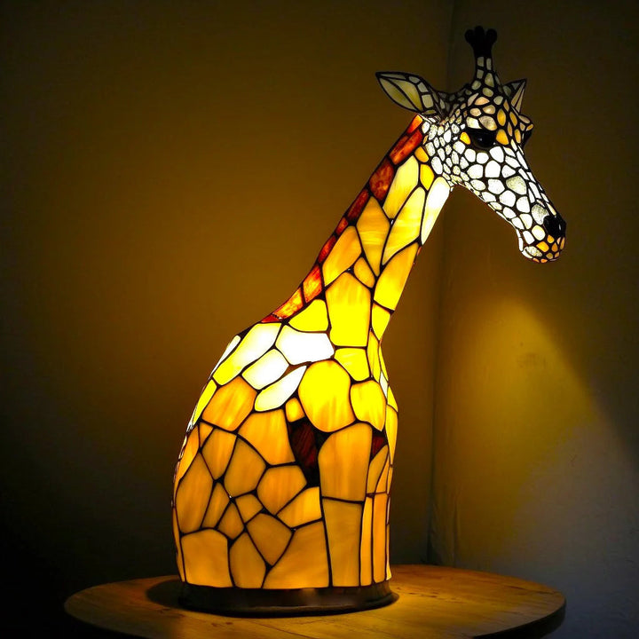 Lampka nocna witrażowa figurka zwierzęcia na USB do pokoju dziecięcego