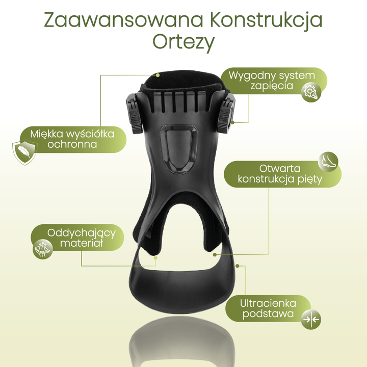 Orteza na opadającą stopę stabilizator kostki regulowany