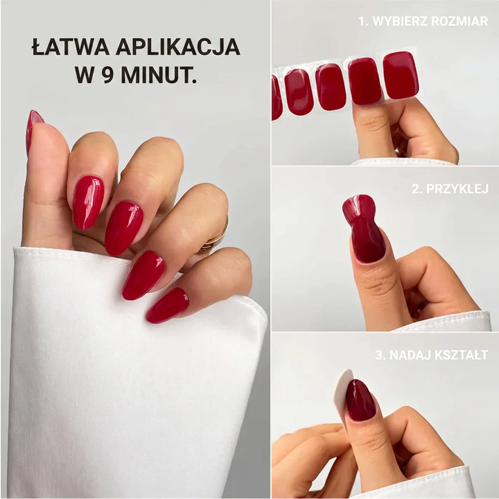 Sztuczne paznokcie żelowe do przyklejania z efektem lustrzanym