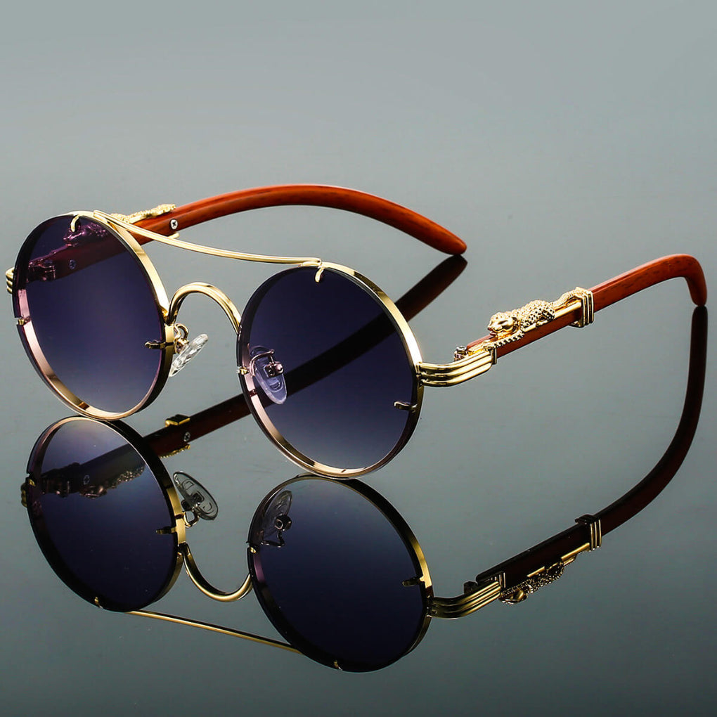 Okulary przeciwsłoneczne owalne w metalowej oprawce unisex