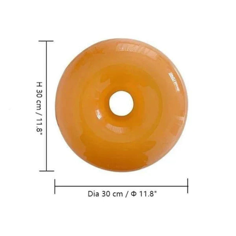 Kinkiet Donut z okrągłym kloszem w kształcie torusa