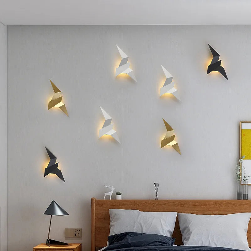 Kinkiet LED w kształcie ptaka origami