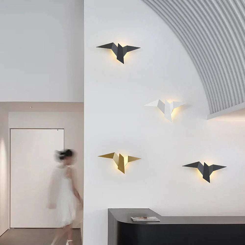 Kinkiet LED w kształcie ptaka origami