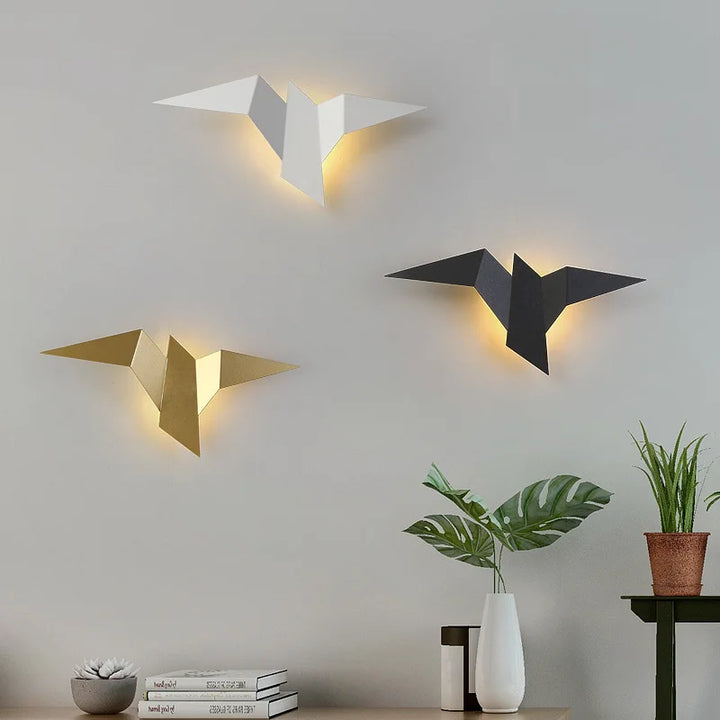 Kinkiet LED w kształcie ptaka origami