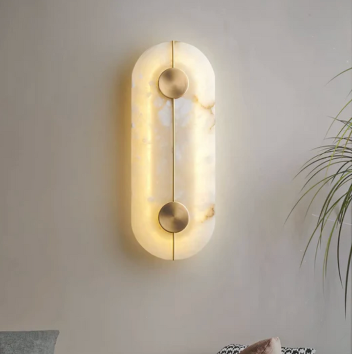 Kinkiet LED z kamienia naturalnego i metalu