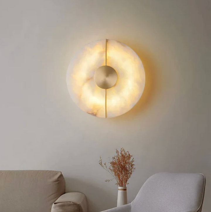 Kinkiet LED z kamienia naturalnego i metalu