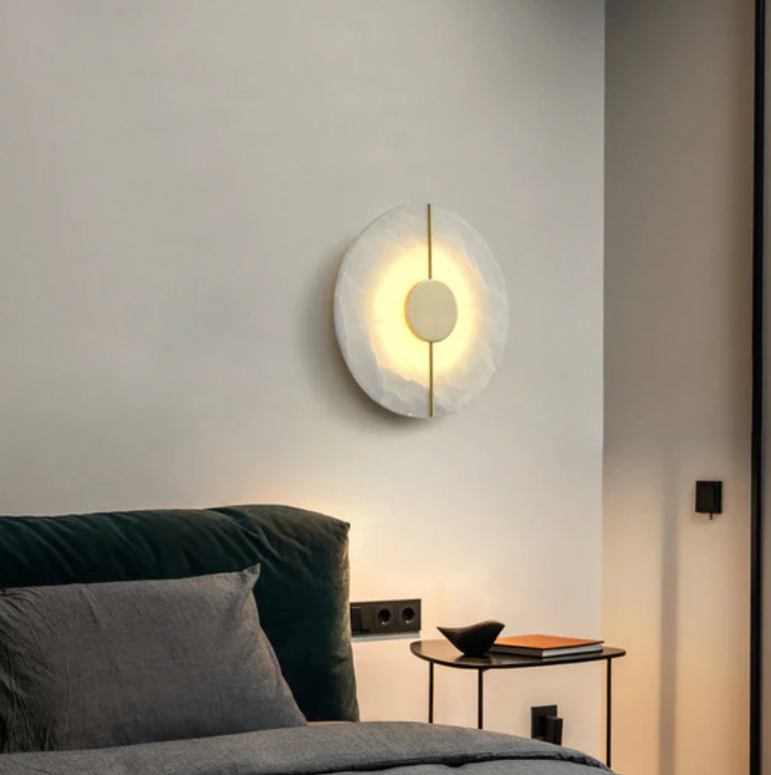 Kinkiet LED z kamienia naturalnego i metalu