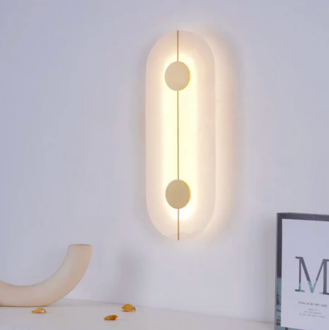Kinkiet LED z kamienia naturalnego i metalu
