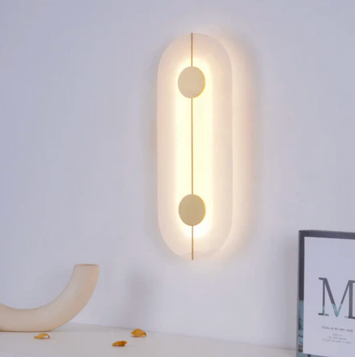 Kinkiet LED z kamienia naturalnego i metalu