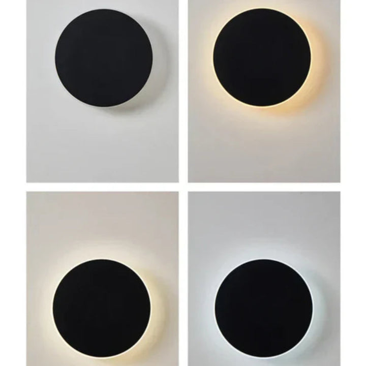 Kinkiet LED z okrągłym dyskiem i efektem świetlnym halo
