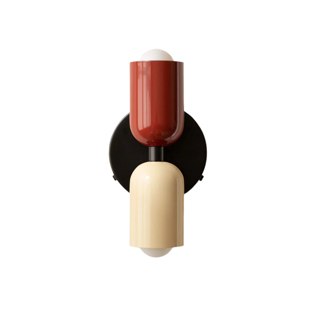 Kinkiet z dwoma podłużnymi kloszami i okrągłą podstawą