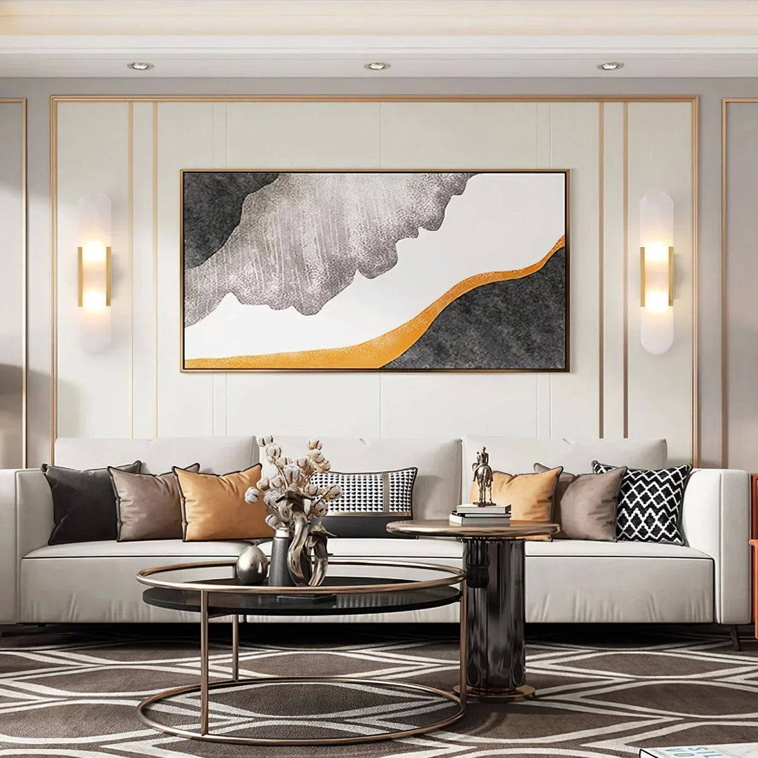 Kinkiet z podwójnym szklanym kloszem i pionowym panelem