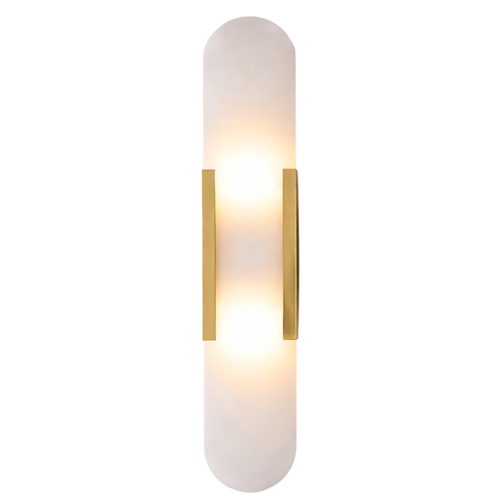 Kinkiet z podwójnym szklanym kloszem i pionowym panelem