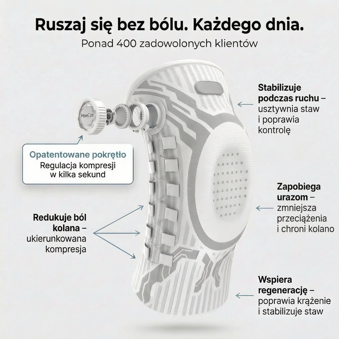 Orteza stawu kolanowego stabilizująca z regulacją i wkładką żelową