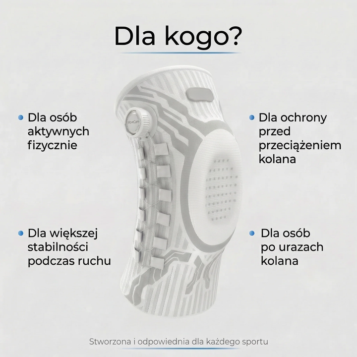 Orteza stawu kolanowego stabilizująca z regulacją i wkładką żelową